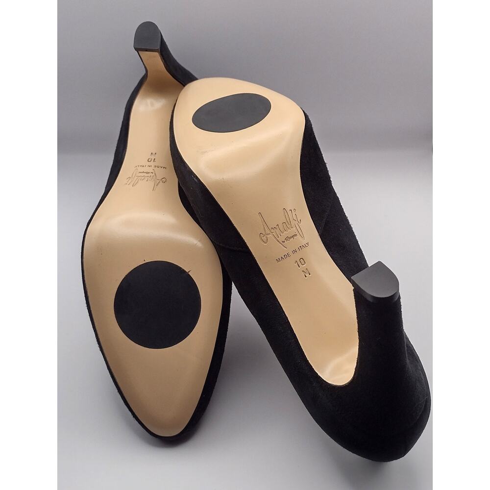 Amalfi by Rangoni Black Suede pumps with ballet band Size 10M - Picture 12 of 12